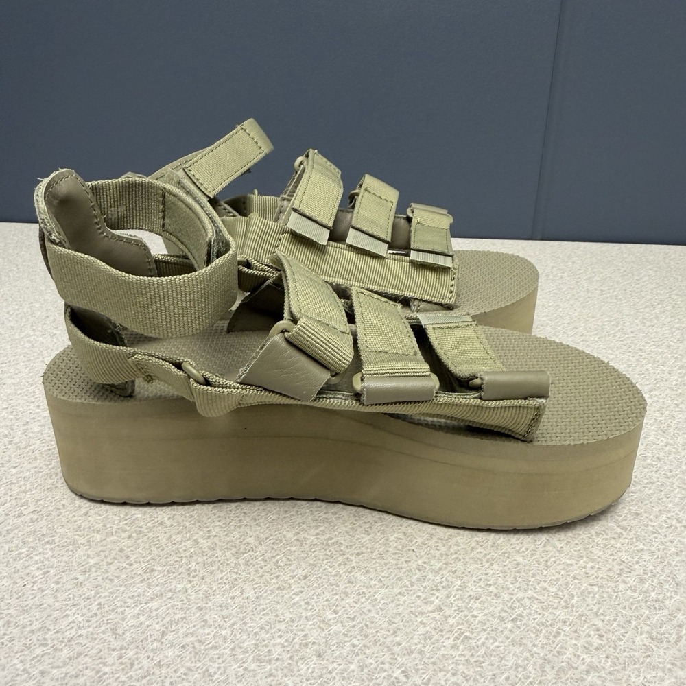 TEVA FLATFORM MEVIA WOMEN SANDALS OLIVE GREEN US 6 /UK 4 /EU 37 /JP 23 - Picture 7 of 9